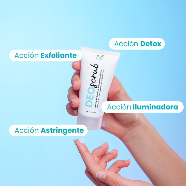 DeoScrub - Exfoliante para Axilas Blanqueador, Astringente y Antiolor | Eco Bio Boutique