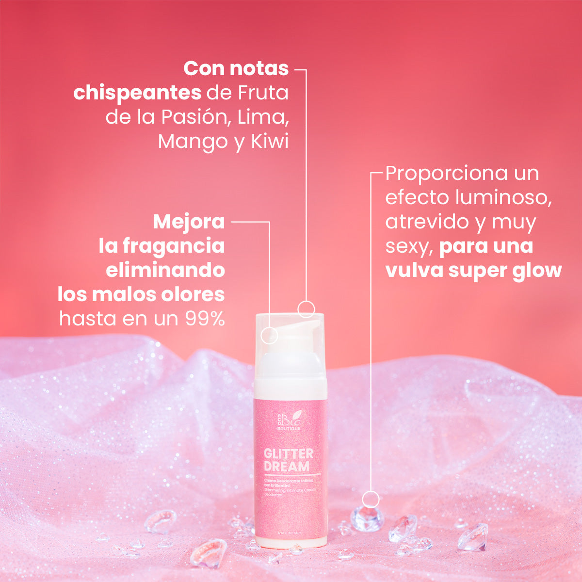 Glitter Dream - Crema Íntima con purpurina e irresistibles notas tropicales | Eco Bio Boutique