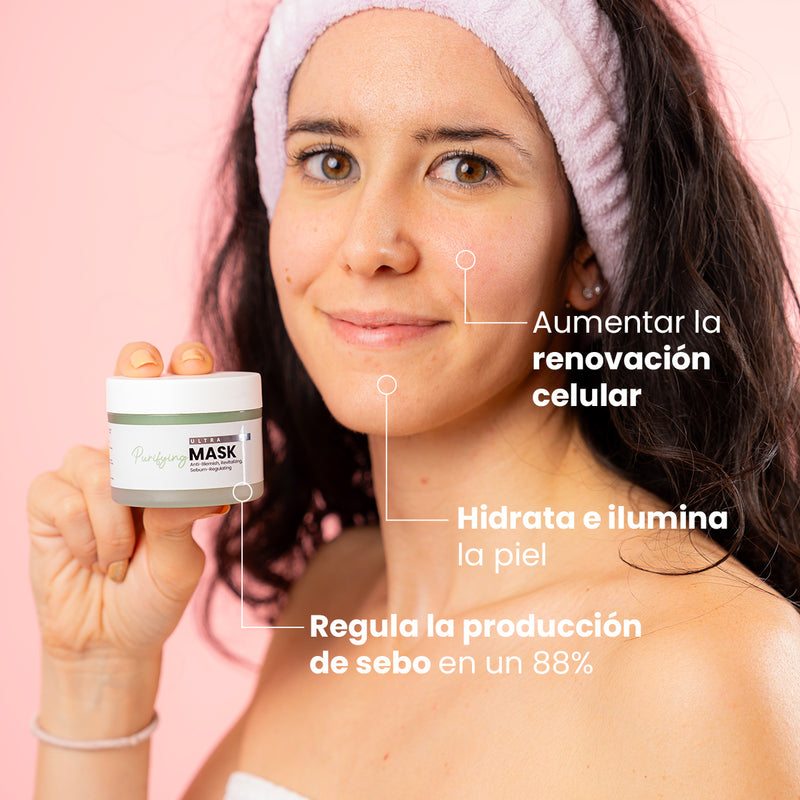 Ultra Purifying Mask - Mascarilla Facial Anti imperfecciones, Regeneradora, Seborreguladora | Eco Bio Boutique